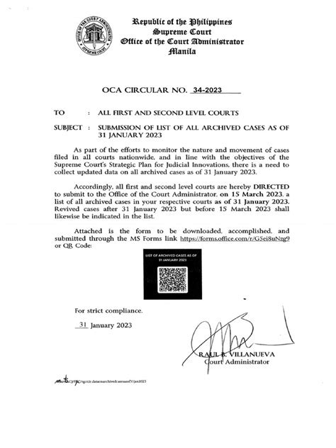 OCA Circular No. 34.